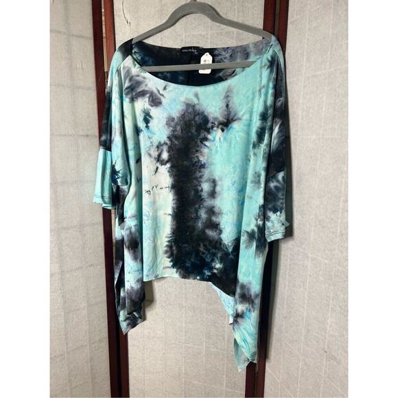 ALYSSA THOMAS TIE  DYE ASYMMETRICAL BLOUSE SIZE S/M‎ - Picture 1 of 5